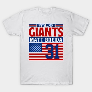 New York Giants Breida 31 American Flag Football T-Shirt